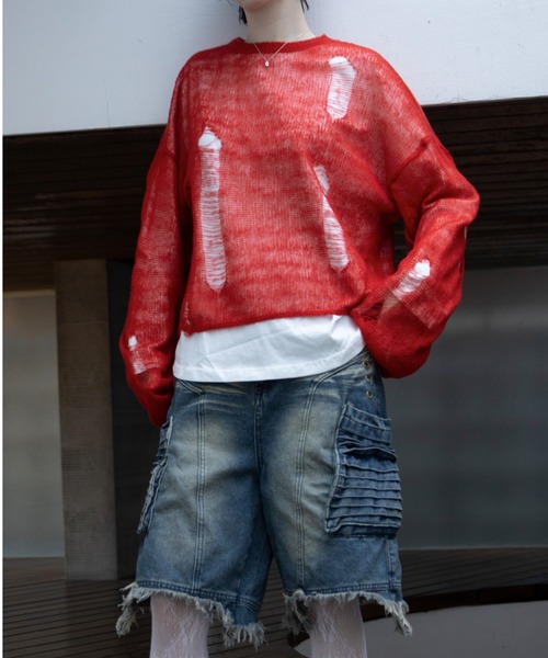 VACANCY(ヴァカンシー)の「ヴィンテージライクハーフデニムパンツ(デニムパンツ・レディース・ブルー・LARGE/MEDIUM)」の9枚目の写真