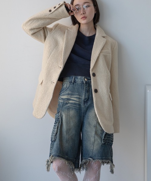VACANCY(ヴァカンシー)の「ヴィンテージライクハーフデニムパンツ(デニムパンツ・レディース・ブルー・LARGE/MEDIUM)」の3枚目の写真