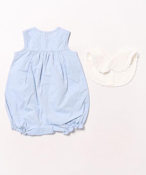 KP（ケーピー）の「リボンスタイ取外し　前明きロンパース(70-80)（ロンパース・キッズ・イエロー/サックスブルー・80ｃｍ/70cm）」の3枚目の写真