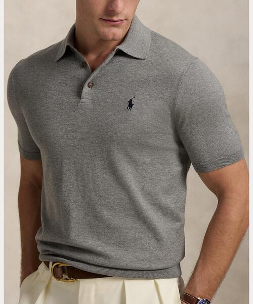 POLO RALPH LAUREN(ポロ ラルフ ローレン)の「コットン ポロカラー セーター(ニット/セーター・メンズ・グレー系・S/M/L/XL/XS)」の4枚目の写真