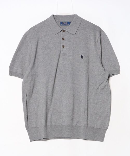 POLO RALPH LAUREN(ポロ ラルフ ローレン)の「コットン ポロカラー セーター(ニット/セーター・メンズ・グレー系・S/M/L/XL/XS)」の3枚目の写真
