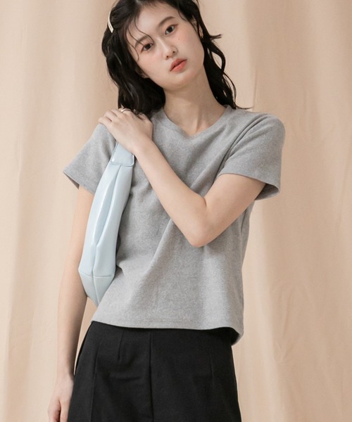 HEILIS（ヘイリス）の「コンパクトＴシャツカットソー/シンプル ノームコア ホワイト ブラック グレー カットソー 白T 韓国（Tシャツ/カットソー・レディース・ブラック/ホワイト/グレー・FREE）」の12枚目の写真