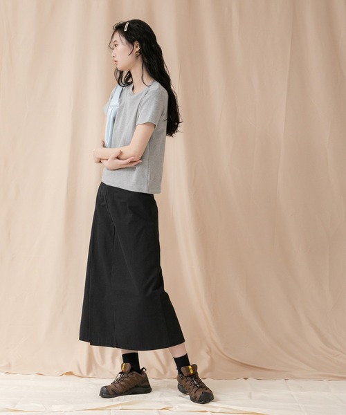 HEILIS（ヘイリス）の「コンパクトＴシャツカットソー/シンプル ノームコア ホワイト ブラック グレー カットソー 白T 韓国（Tシャツ/カットソー・レディース・ブラック/ホワイト/グレー・FREE）」の18枚目の写真