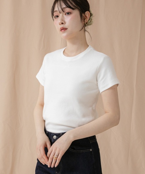 HEILIS（ヘイリス）の「コンパクトＴシャツカットソー/シンプル ノームコア ホワイト ブラック グレー カットソー 白T 韓国（Tシャツ/カットソー・レディース・ブラック/ホワイト/グレー・FREE）」の19枚目の写真