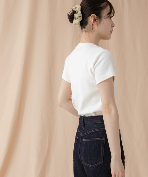 HEILIS（ヘイリス）の「コンパクトＴシャツカットソー/シンプル ノームコア ホワイト ブラック グレー カットソー 白T 韓国（Tシャツ/カットソー・レディース・ブラック/ホワイト/グレー・FREE）」の21枚目の写真