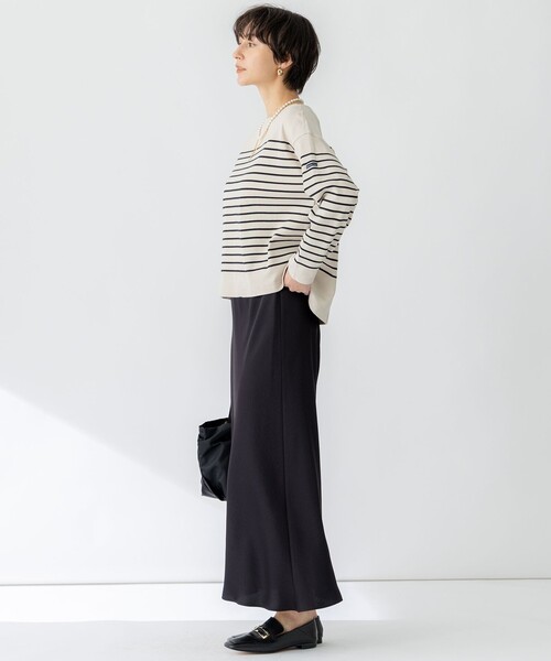 23区 L(ニジュウサンクオオキイサイズ)の「【洗える】Armor-lux スムース パネルボーダー カットソー(Tシャツ/カットソー・レディース・ベージュ系2/ライトイエロー系1/パイングリーン系1/レッド系1・44/46)」の19枚目の写真