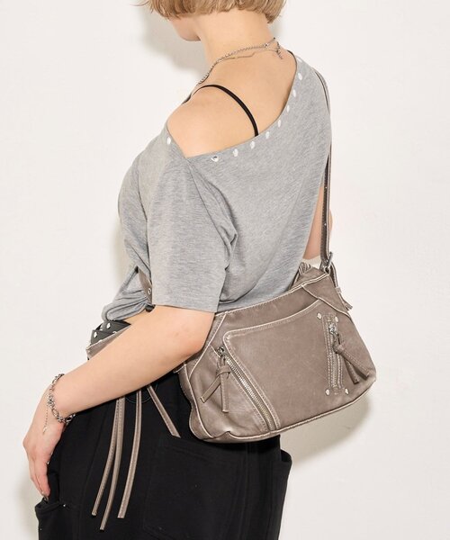 WHO'S WHO gallery（フーズフーギャラリー）の「ヴィンテージジップバッグ（ショルダーバッグ・レディース・グレー/ブラック・FREE）」の13枚目の写真