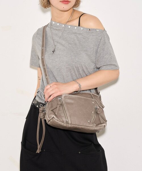 WHO'S WHO gallery（フーズフーギャラリー）の「ヴィンテージジップバッグ（ショルダーバッグ・レディース・グレー/ブラック・FREE）」の14枚目の写真