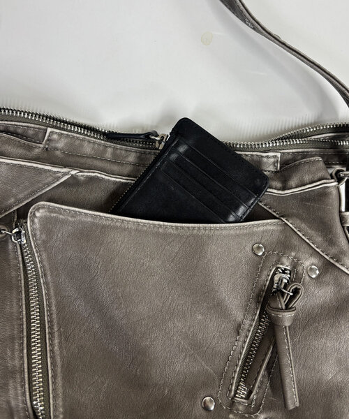 WHO'S WHO gallery（フーズフーギャラリー）の「ヴィンテージジップバッグ（ショルダーバッグ・レディース・グレー/ブラック・FREE）」の6枚目の写真