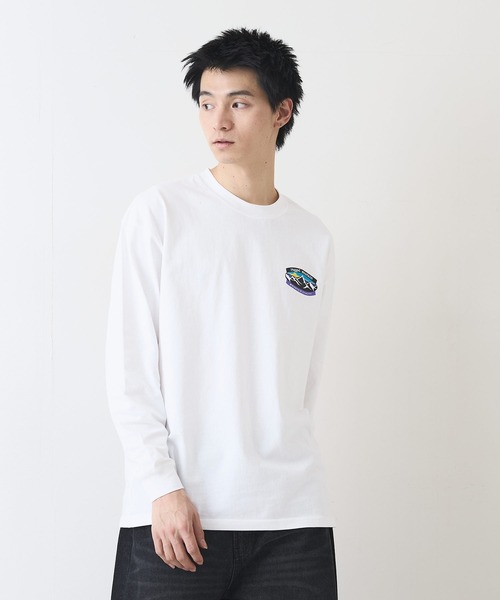 ragged mountain(ラギットマウンテン)の「【RAGGED MOUNTAIN/ラギットマウンテン】ワンポイントロゴプリントロンT(Tシャツ/カットソー・メンズ・グレイッシュブルー/ベージュ/ホワイト/ブラック・X-LARGE/LARGE/MEDIUM)」の7枚目の写真