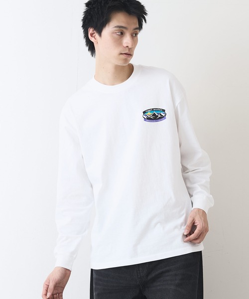 ragged mountain(ラギットマウンテン)の「【RAGGED MOUNTAIN/ラギットマウンテン】ワンポイントロゴプリントロンT(Tシャツ/カットソー・メンズ・グレイッシュブルー/ベージュ/ホワイト/ブラック・X-LARGE/LARGE/MEDIUM)」の9枚目の写真