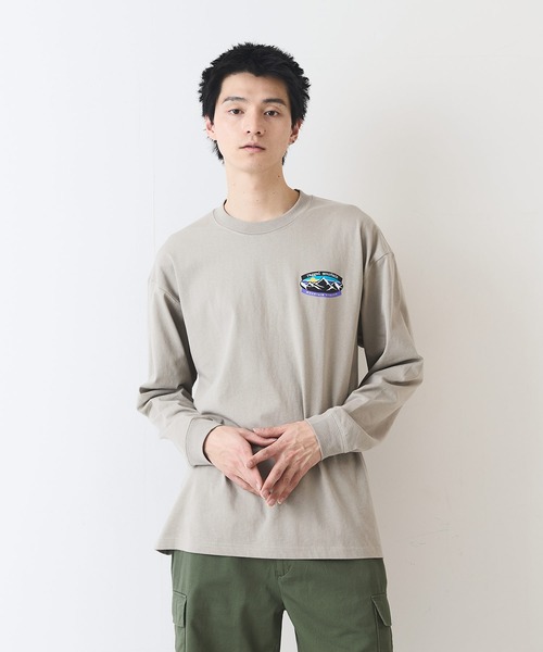 ragged mountain(ラギットマウンテン)の「【RAGGED MOUNTAIN/ラギットマウンテン】ワンポイントロゴプリントロンT(Tシャツ/カットソー・メンズ・グレイッシュブルー/ベージュ/ホワイト/ブラック・X-LARGE/LARGE/MEDIUM)」の19枚目の写真