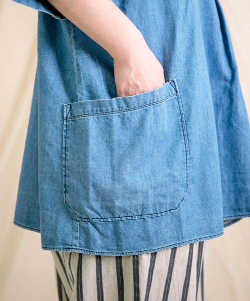 ブラウス シャツ 「Brocante / ブロカント」 ライトオンスデニム マランプルオーバー レディース Brocante ブラウス シャツ 「Brocante / ブロカント」 ライト