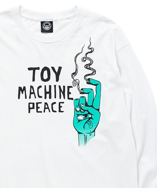 TOY　MACHINE（トイ　マシーン）の「TM PEACE LONG TEE（Tシャツ/カットソー・メンズ・ホワイト/サンドベージュ・M/L/XL）」の2枚目の写真