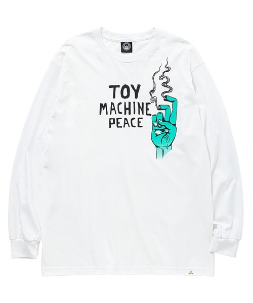 TOY　MACHINE（トイ　マシーン）の「TM PEACE LONG TEE（Tシャツ/カットソー・メンズ・ホワイト/サンドベージュ・M/L/XL）」の3枚目の写真