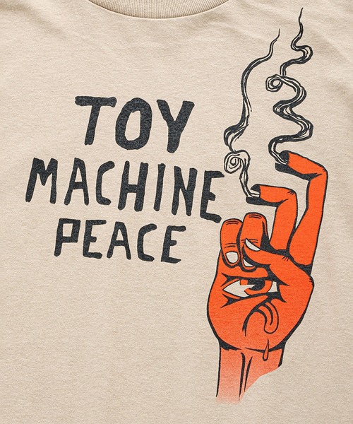 TOY　MACHINE（トイ　マシーン）の「TM PEACE LONG TEE（Tシャツ/カットソー・メンズ・ホワイト/サンドベージュ・M/L/XL）」の10枚目の写真