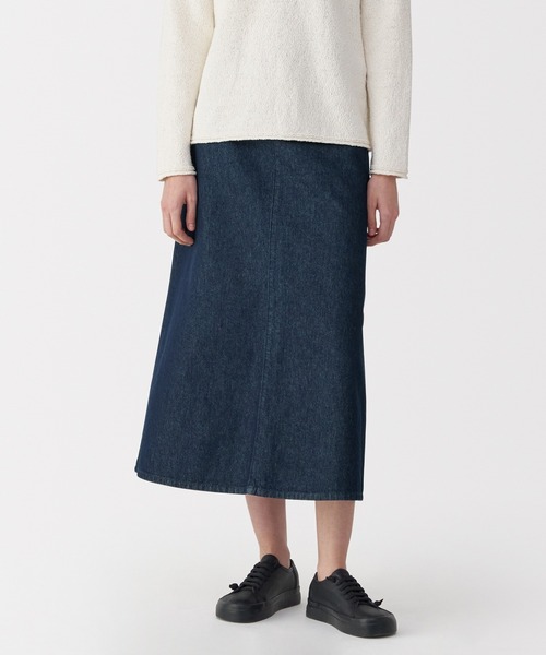 MUJI Labo(ムジラボ)の「〔MUJI Labo〕婦人 和紙混デニムスカート(デニムスカート・レディース・ダークネイビー・24inch/25inch/26inch/27inch)」の2枚目の写真