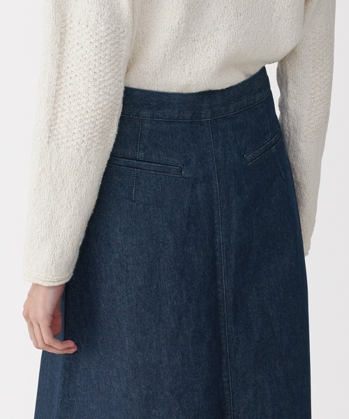 MUJI Labo(ムジラボ)の「〔MUJI Labo〕婦人 和紙混デニムスカート(デニムスカート・レディース・ダークネイビー・24inch/25inch/26inch/27inch)」の6枚目の写真