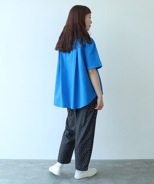 bulle de savon（ビュルデサボン）の「△オックス コック半袖ブラウス（シャツ/ブラウス・レディース・ストライプ/その他/ブルー/レッド/ホワイト/ブラック・FREE）」の12枚目の写真