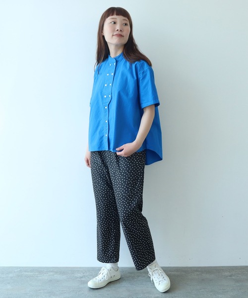 bulle de savon（ビュルデサボン）の「△オックス コック半袖ブラウス（シャツ/ブラウス・レディース・ストライプ/その他/ブルー/レッド/ホワイト/ブラック・FREE）」の13枚目の写真