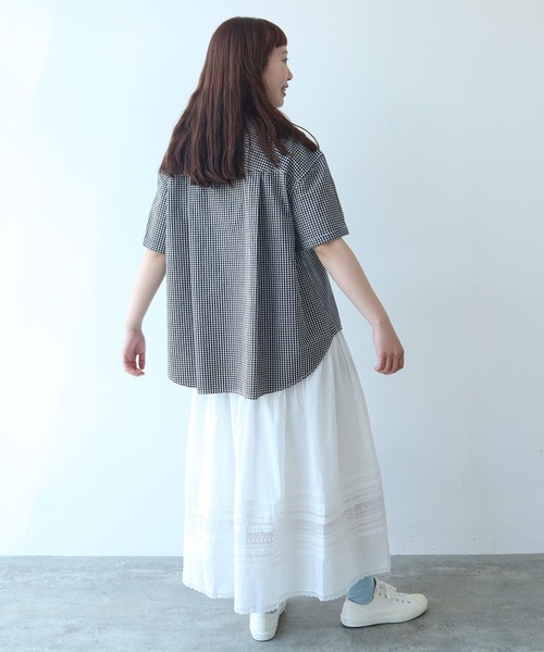 bulle de savon（ビュルデサボン）の「△オックス コック半袖ブラウス（シャツ/ブラウス・レディース・ストライプ/その他/ブルー/レッド/ホワイト/ブラック・FREE）」の21枚目の写真