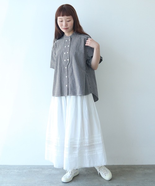 bulle de savon（ビュルデサボン）の「△オックス コック半袖ブラウス（シャツ/ブラウス・レディース・ストライプ/その他/ブルー/レッド/ホワイト/ブラック・FREE）」の22枚目の写真