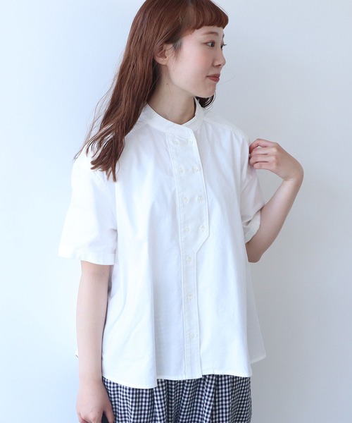 bulle de savon オックスコック半袖ブラウス　白 AMBIDEX Store △○ オックス コック 半袖ブラウス(F シロ