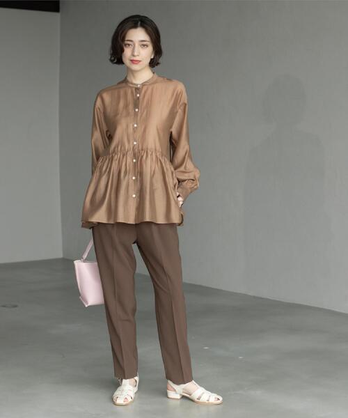 OPAQUE.CLIP(オペークドットクリップ)の「シアーペプラムブラウス【洗濯機洗い可】(シャツ/ブラウス・レディース・ナチュラル/キャメル/ブルー系その他・38/40/42)」の12枚目の写真