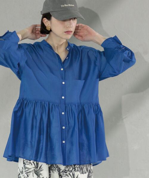 OPAQUE.CLIP(オペークドットクリップ)の「シアーペプラムブラウス【洗濯機洗い可】(シャツ/ブラウス・レディース・ナチュラル/キャメル/ブルー系その他・38/40/42)」の14枚目の写真