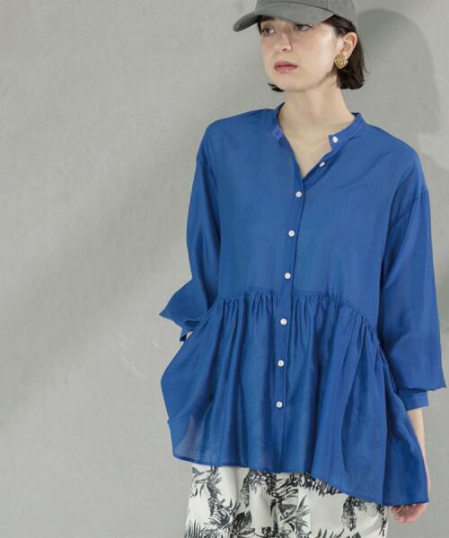 OPAQUE.CLIP(オペークドットクリップ)の「シアーペプラムブラウス【洗濯機洗い可】(シャツ/ブラウス・レディース・ナチュラル/キャメル/ブルー系その他・38/40/42)」の15枚目の写真