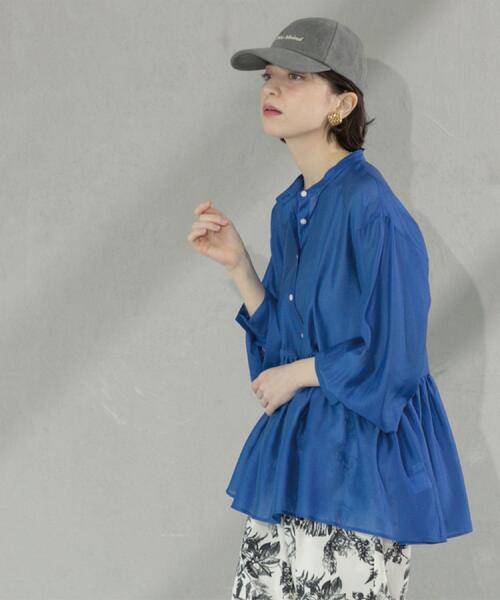 OPAQUE.CLIP(オペークドットクリップ)の「シアーペプラムブラウス【洗濯機洗い可】(シャツ/ブラウス・レディース・ナチュラル/キャメル/ブルー系その他・38/40/42)」の16枚目の写真