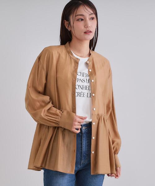OPAQUE.CLIP(オペークドットクリップ)の「シアーペプラムブラウス【洗濯機洗い可】(シャツ/ブラウス・レディース・ナチュラル/キャメル/ブルー系その他・38/40/42)」の18枚目の写真