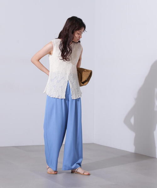 N.(N. Natural Beauty Basic)(エヌエヌナチュラルビューティーベーシック)の「【PS/低身長サイズ】デニムライクワイドタックパンツ(その他パンツ・レディース・ネイビー/ブルー・SMALL/MEDIUM/P/S)」の21枚目の写真