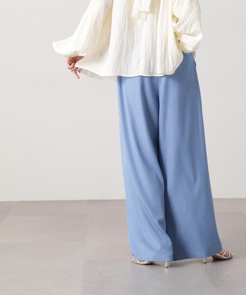 N.(N. Natural Beauty Basic)(エヌエヌナチュラルビューティーベーシック)の「【PS/低身長サイズ】デニムライクワイドタックパンツ(その他パンツ・レディース・ネイビー/ブルー・SMALL/MEDIUM/P/S)」の3枚目の写真