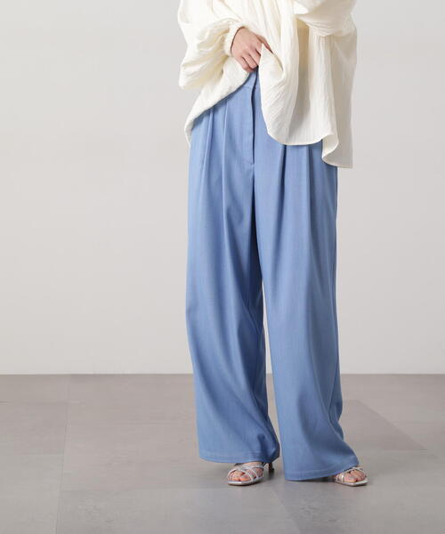 N.(N. Natural Beauty Basic)(エヌエヌナチュラルビューティーベーシック)の「【PS/低身長サイズ】デニムライクワイドタックパンツ(その他パンツ・レディース・ネイビー/ブルー・SMALL/MEDIUM/P/S)」の6枚目の写真
