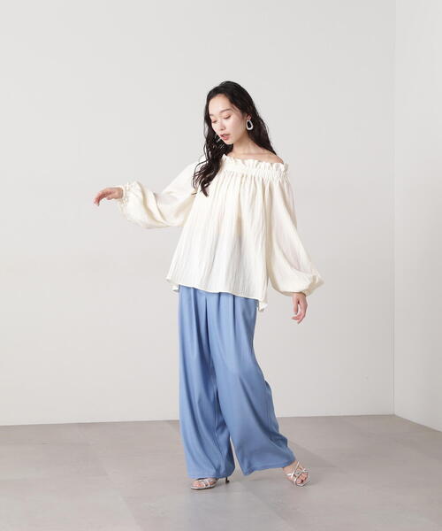 N.(N. Natural Beauty Basic)(エヌエヌナチュラルビューティーベーシック)の「【PS/低身長サイズ】デニムライクワイドタックパンツ(その他パンツ・レディース・ネイビー/ブルー・SMALL/MEDIUM/P/S)」の9枚目の写真