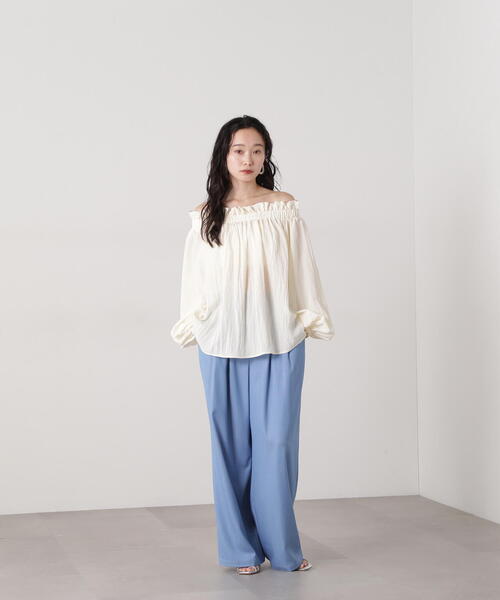 N.(N. Natural Beauty Basic)(エヌエヌナチュラルビューティーベーシック)の「【PS/低身長サイズ】デニムライクワイドタックパンツ(その他パンツ・レディース・ネイビー/ブルー・SMALL/MEDIUM/P/S)」の10枚目の写真