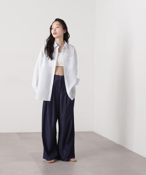 N.(N. Natural Beauty Basic)(エヌエヌナチュラルビューティーベーシック)の「【PS/低身長サイズ】デニムライクワイドタックパンツ(その他パンツ・レディース・ネイビー/ブルー・SMALL/MEDIUM/P/S)」の14枚目の写真