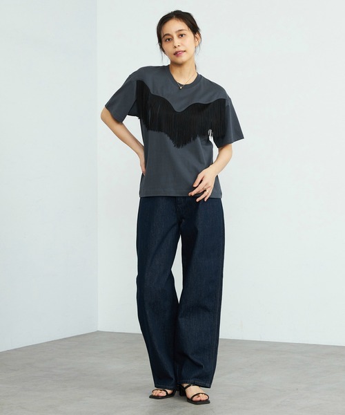 Wrangler（ラングラー）の「Wrangler/ラングラー フリンジTシャツ /カジュアルTシャツ/半袖Tシャツ/半袖トップス（Tシャツ/カットソー・レディース・ホワイト/ブラック・LARGE/SMALL）」の9枚目の写真