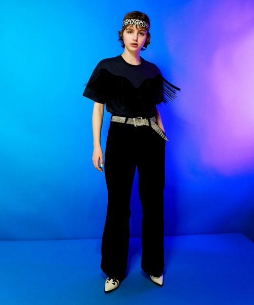 Wrangler（ラングラー）の「Wrangler/ラングラー フリンジTシャツ /カジュアルTシャツ/半袖Tシャツ/半袖トップス（Tシャツ/カットソー・レディース・ホワイト/ブラック・LARGE/SMALL）」の19枚目の写真