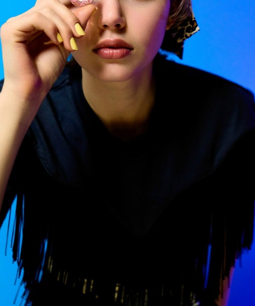 Wrangler（ラングラー）の「Wrangler/ラングラー フリンジTシャツ /カジュアルTシャツ/半袖Tシャツ/半袖トップス（Tシャツ/カットソー・レディース・ホワイト/ブラック・LARGE/SMALL）」の21枚目の写真