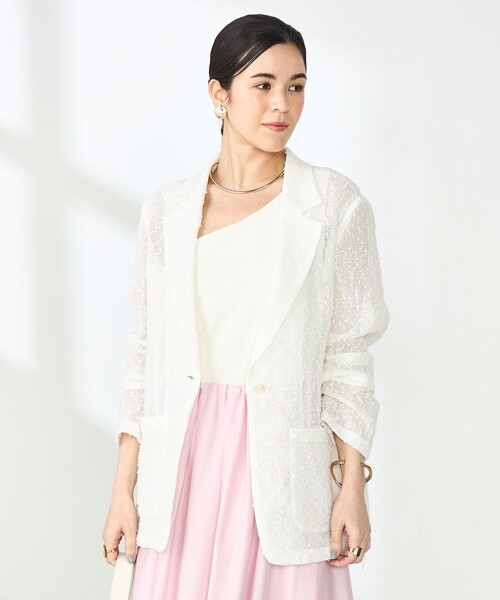 NOLLEY’S Sophi（ノーリーズソフィ）の「フラッグカラミテーラードジャケット（テーラードジャケット・レディース・ブラック/ホワイト・36/38）」の7枚目の写真