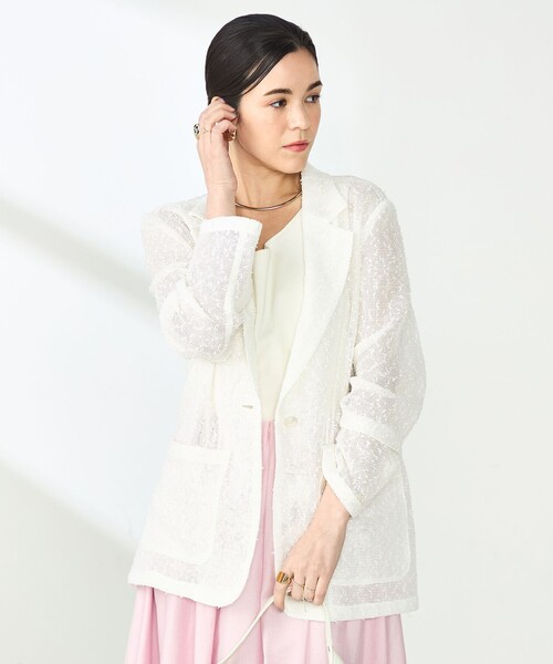 NOLLEY’S Sophi（ノーリーズソフィ）の「フラッグカラミテーラードジャケット（テーラードジャケット・レディース・ブラック/ホワイト・36/38）」の12枚目の写真