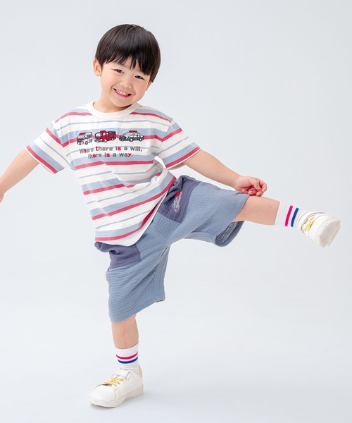 SKAPE(エスケープ)の「Wガーゼ5分パンツ(その他パンツ・キッズ・ブルー/ベージュ・100cm/110cm/120cm/130cm/80cm/90cm)」の6枚目の写真