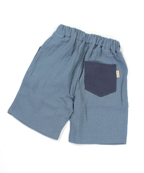 SKAPE(エスケープ)の「Wガーゼ5分パンツ(その他パンツ・キッズ・ブルー/ベージュ・100cm/110cm/120cm/130cm/80cm/90cm)」の5枚目の写真