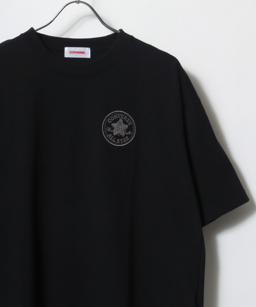 CONVERSE（コンバース）の「CONVERSE/コンバース COOL MAX 吸水速乾 ワンポイント サガラ刺繍 半袖Tシャツ レディース メンズ（Tシャツ/カットソー・メンズ・オートミール/ベージュ/ネイビー/ブルー系その他/ホワイト/ホワイト系その他/ベージュ系その他/ピンク/ブラック系その他/ブルー/ブラック/ブルーグリーン・M/L/LL）」の4枚目の写真