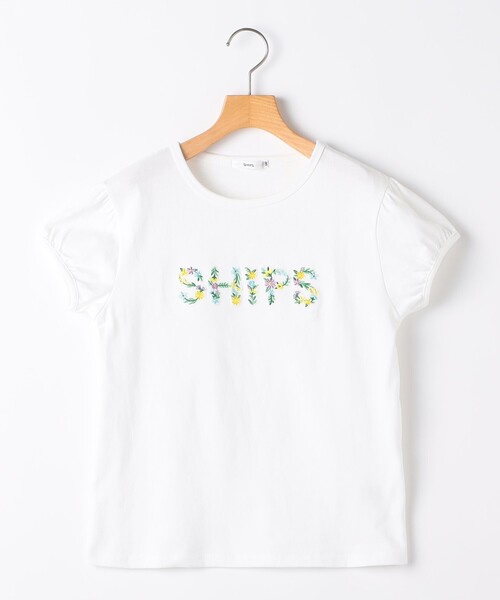SHIPS(シップス)の「SHIPS KIDS:140~150cm / ガーリー 刺繍 ロゴ Tシャツ(Tシャツ/カットソー・キッズ・オフホワイト/オレンジ/ラベンダー・140/150)」の2枚目の写真