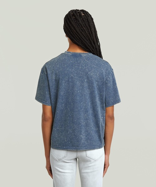 G-STAR(ジースター)の「WASHED G-SCRIPT T-SHIRT/ヴィンテージライクブランドロゴTシャツ(Tシャツ/カットソー・レディース・ブラック系その他/ブルー系その他・SMALL/MEDIUM/X-SMALL)」の8枚目の写真