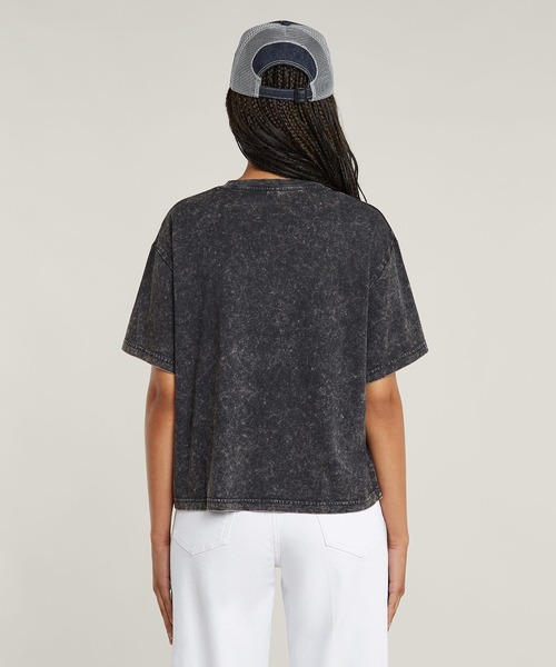 G-STAR(ジースター)の「WASHED G-SCRIPT T-SHIRT/ヴィンテージライクブランドロゴTシャツ(Tシャツ/カットソー・レディース・ブラック系その他/ブルー系その他・SMALL/MEDIUM/X-SMALL)」の3枚目の写真
