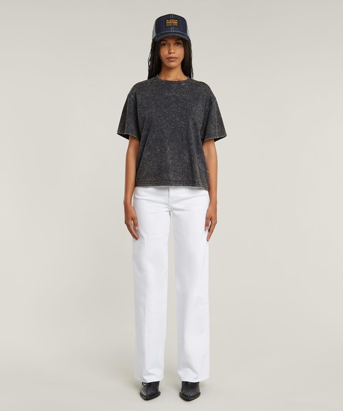 G-STAR(ジースター)の「WASHED G-SCRIPT T-SHIRT/ヴィンテージライクブランドロゴTシャツ(Tシャツ/カットソー・レディース・ブラック系その他/ブルー系その他・SMALL/MEDIUM/X-SMALL)」の4枚目の写真